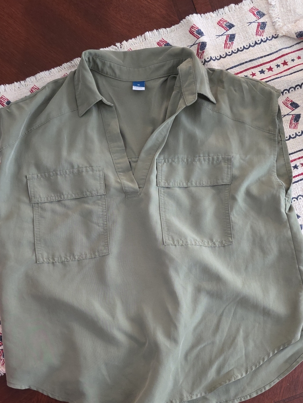 Old Navy Olive Green Casual Utility Button-Down Shirt